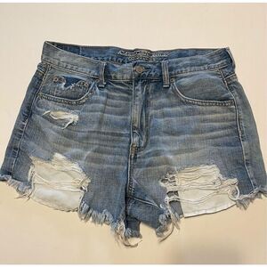 American Eagle Outfitters Vintage Hi-Rise Festival Blue Jean Shorts Womens 12